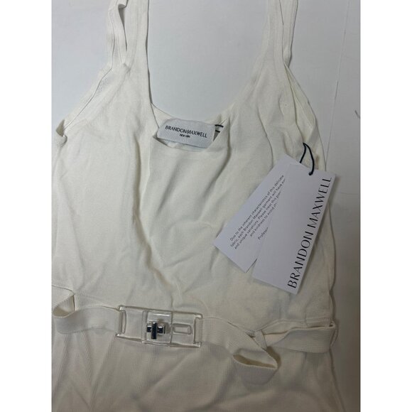 Brandon Maxwell The Julia Belted Knit Tank Top White Size Medium NWT - Picture 6 of 8